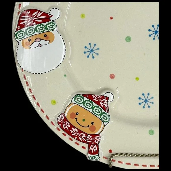 Temptations Winter Whimsy Platter Cake Plate Serving Round Ceramic Christmas 13” - Picture 3 of 6